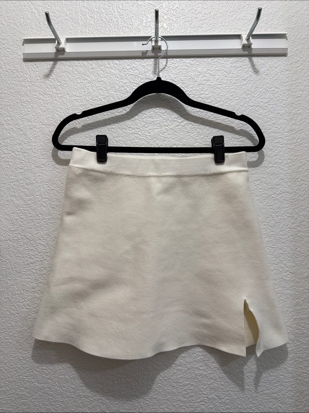 Altar'd State Cream Mini Skirt with Side Notch